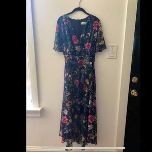 Eliza J High Low Floral Dream Faux Wrap Dress